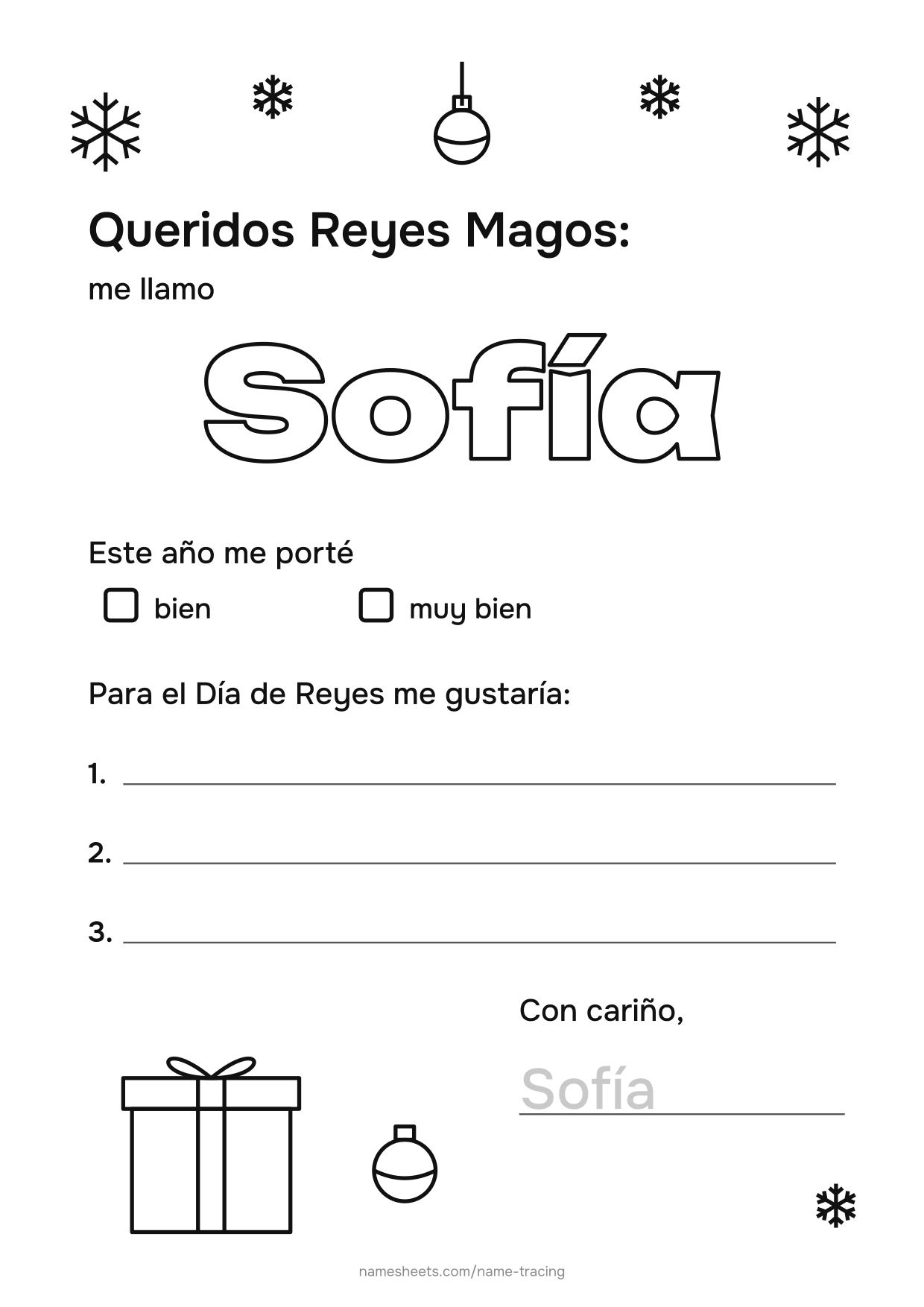 Carta a los Reyes Magos