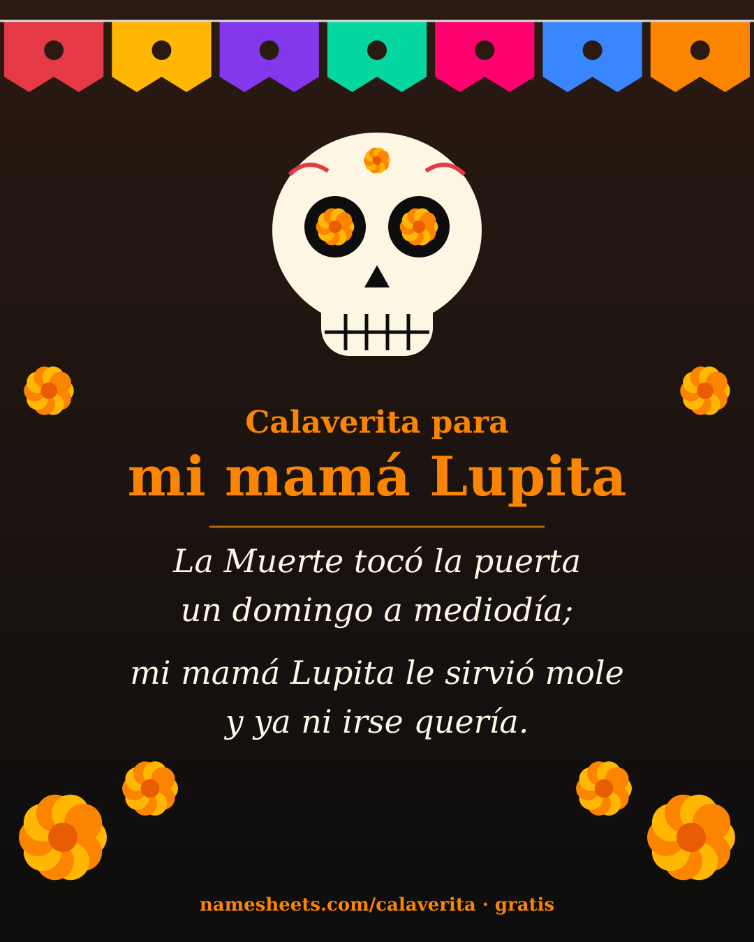 Calaverita de ejemplo: para mamá