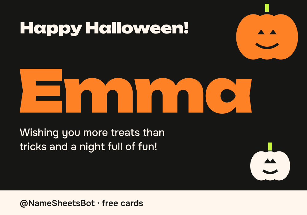Free Halloween card with their name