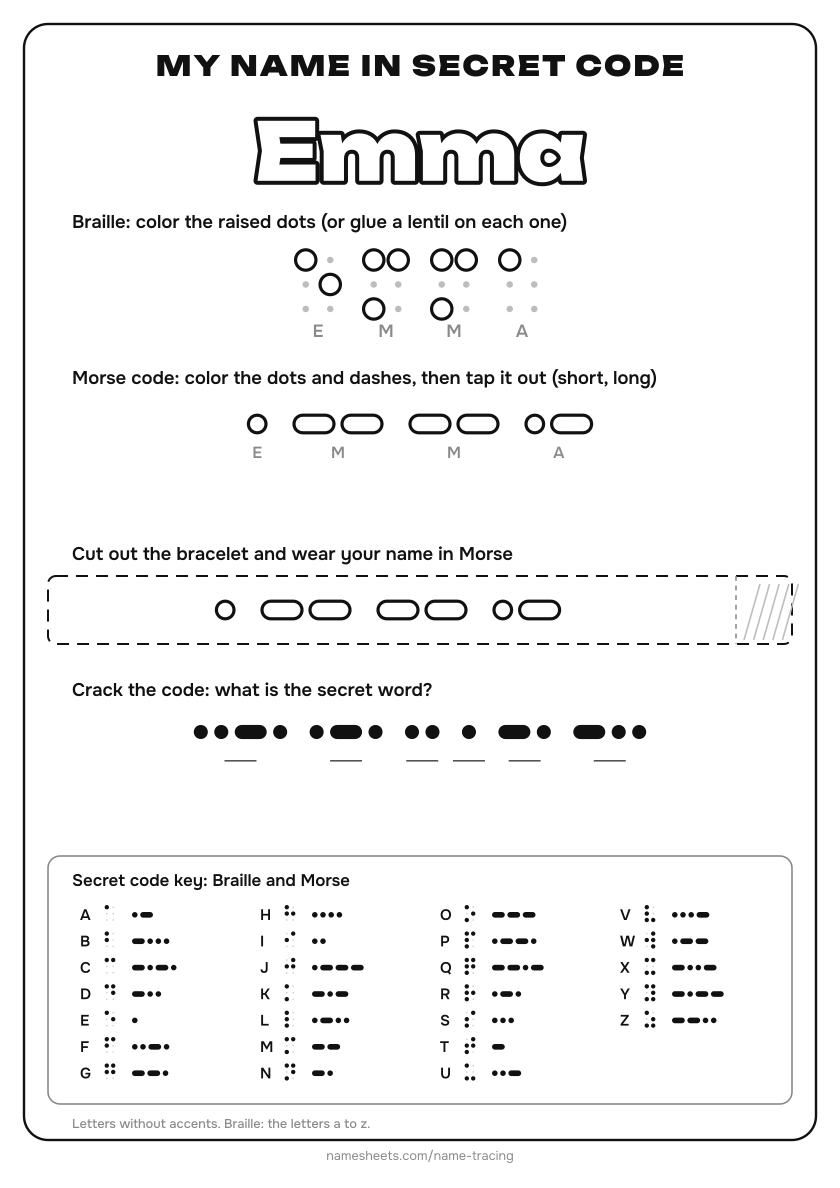 Name in secret code
