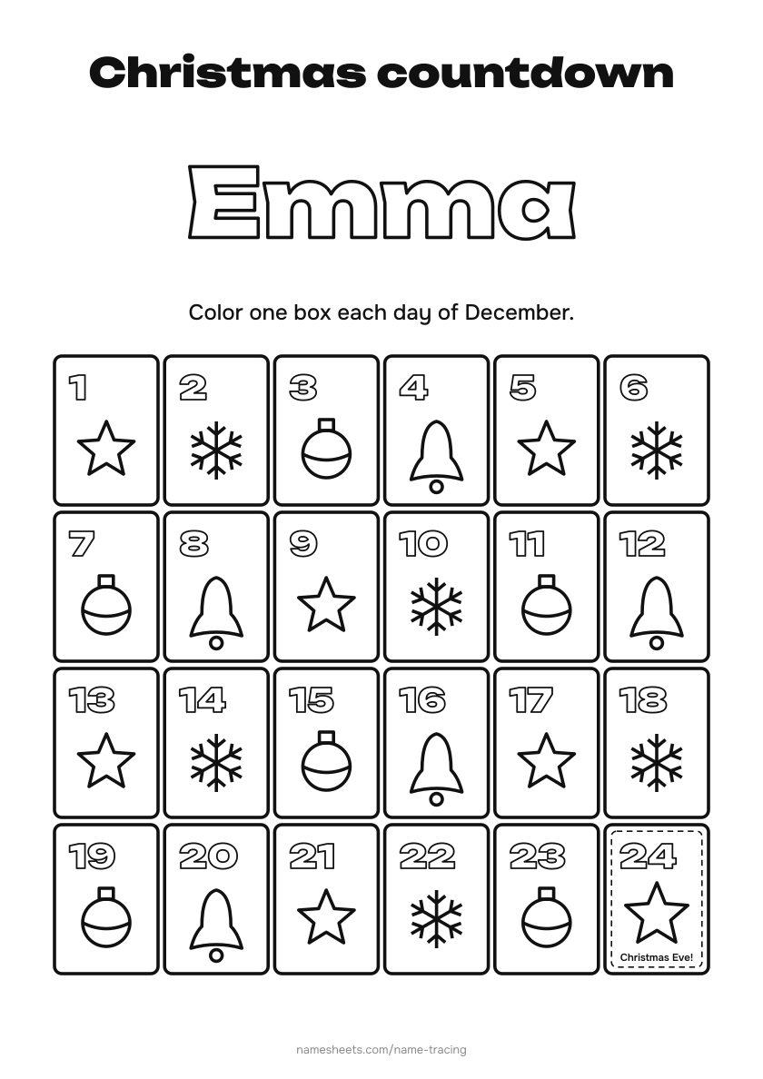 Advent countdown