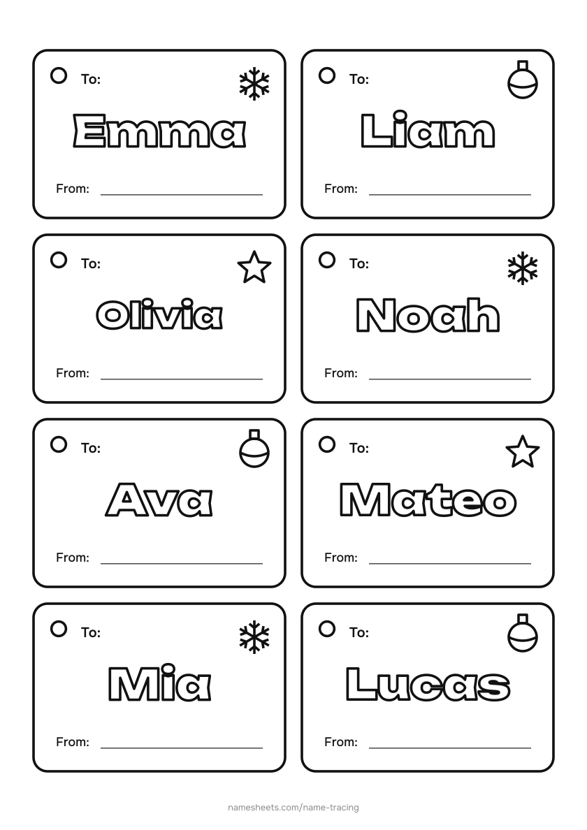 Gift tags for the class