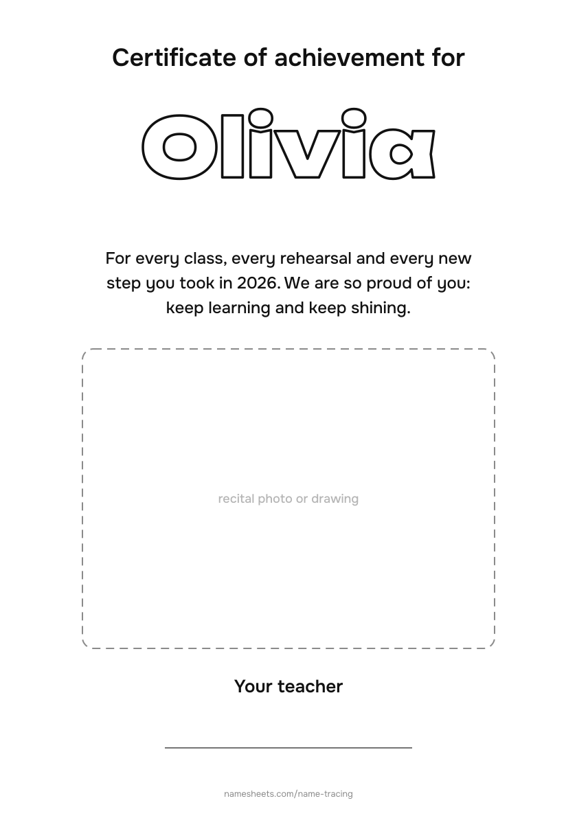 Certificates for every student