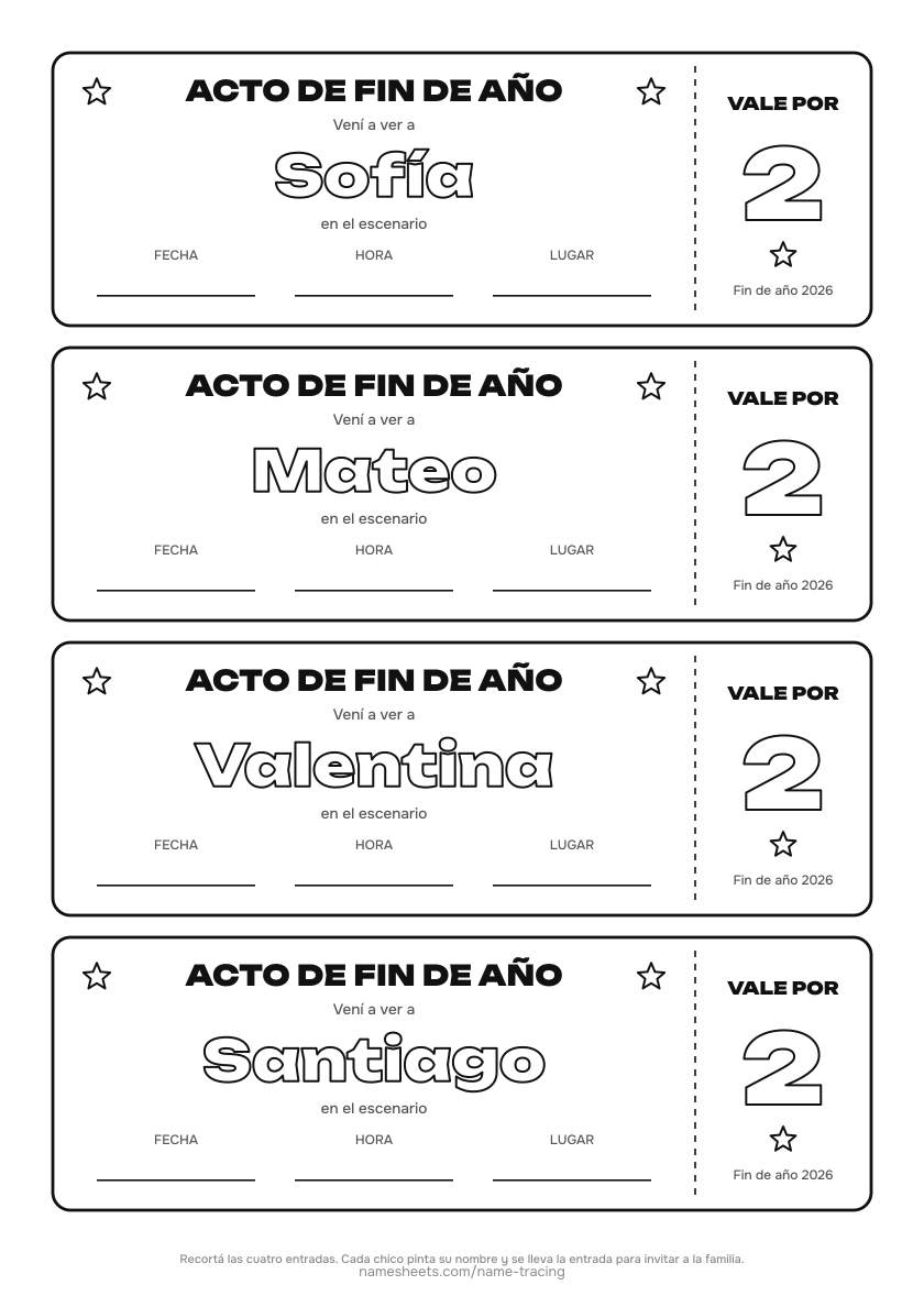 Entradas para el acto