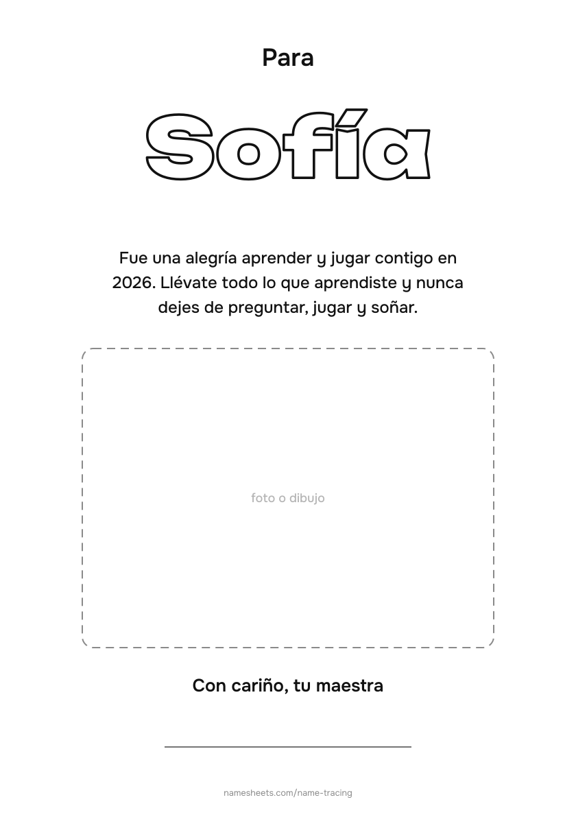 Carta de la maestra para cada alumno
