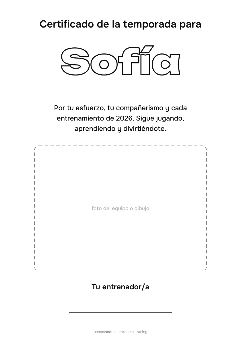 Certificado para cada jugador