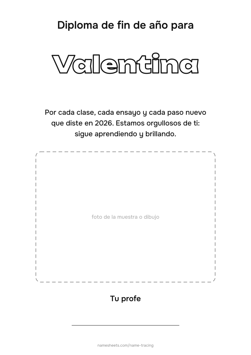 Diploma para cada alumno