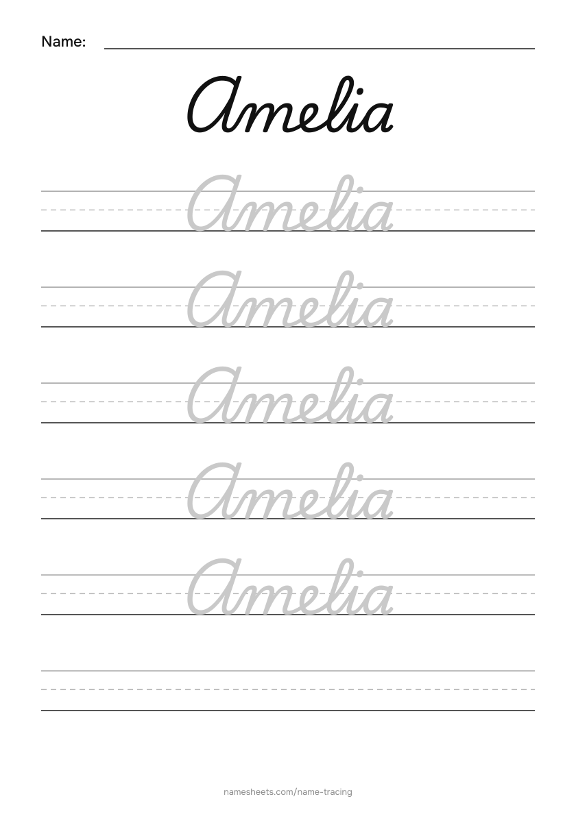 Cursive: Amelia