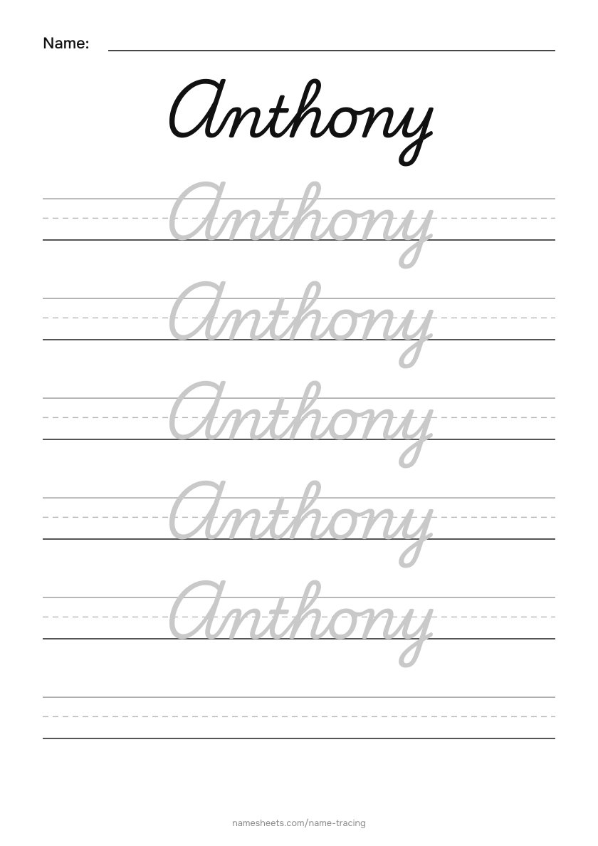 Cursive: Anthony