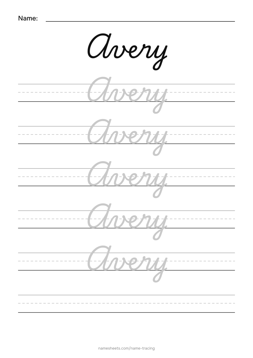 Cursive: Avery