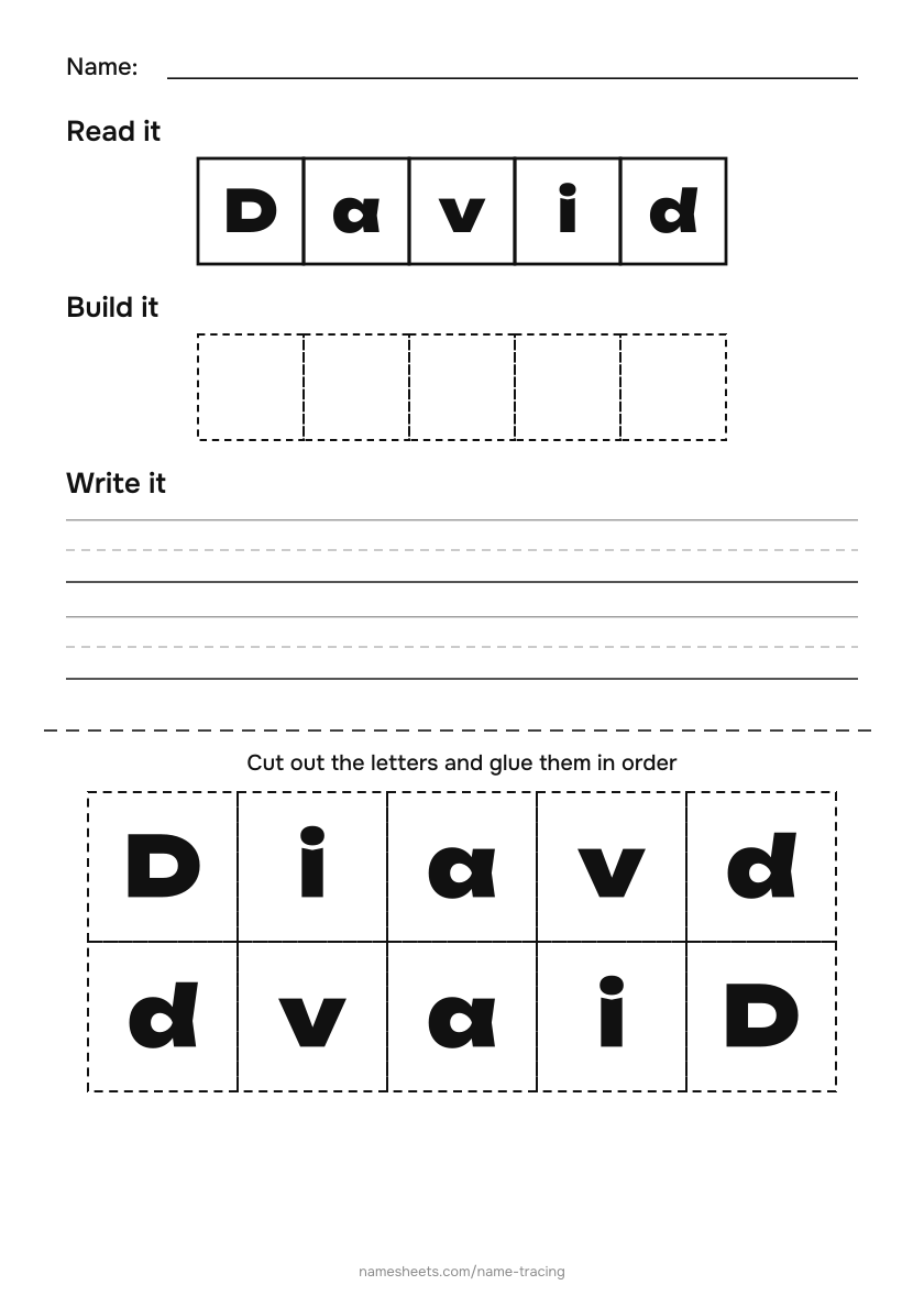 Name puzzle (cut & paste): David