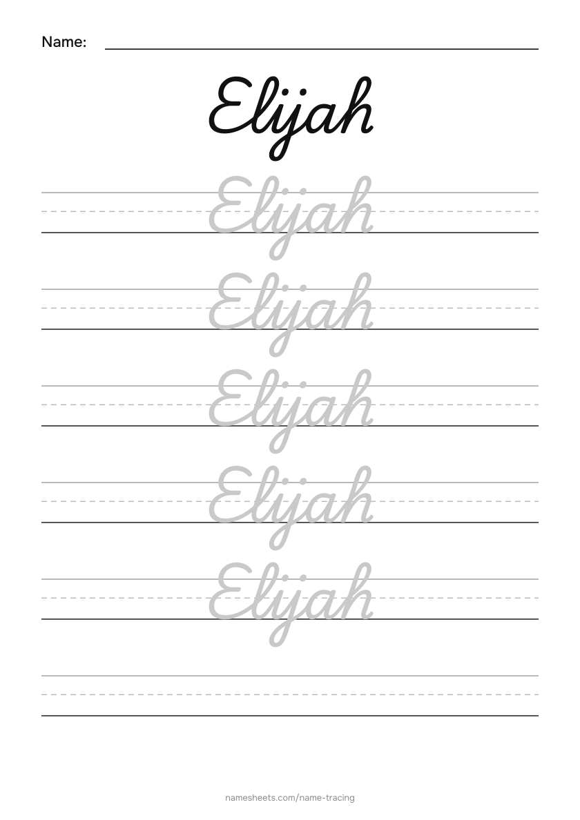 Cursive: Elijah