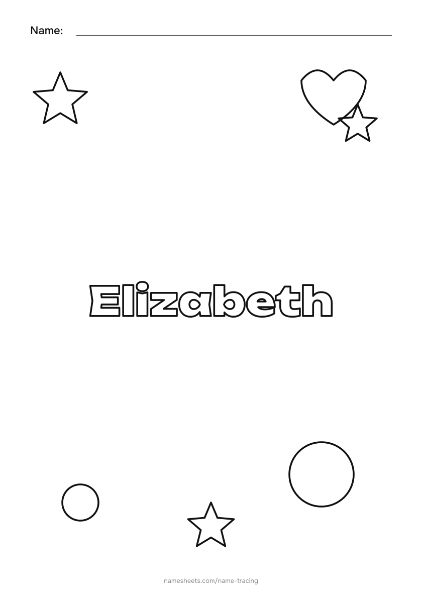 To color: Elizabeth