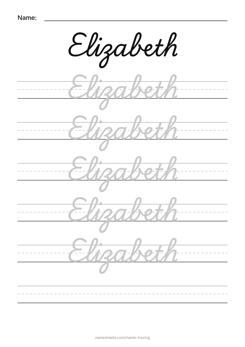 Cursive: Elizabeth