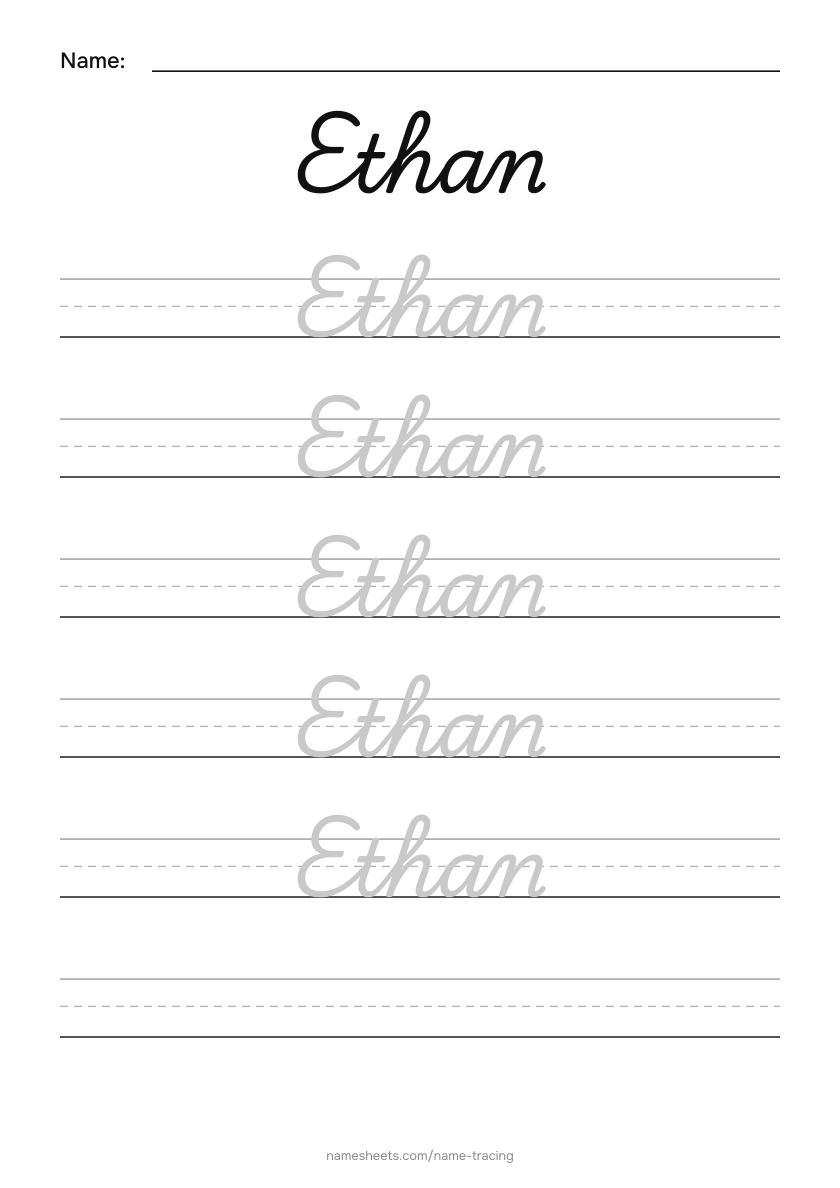 Cursive: Ethan