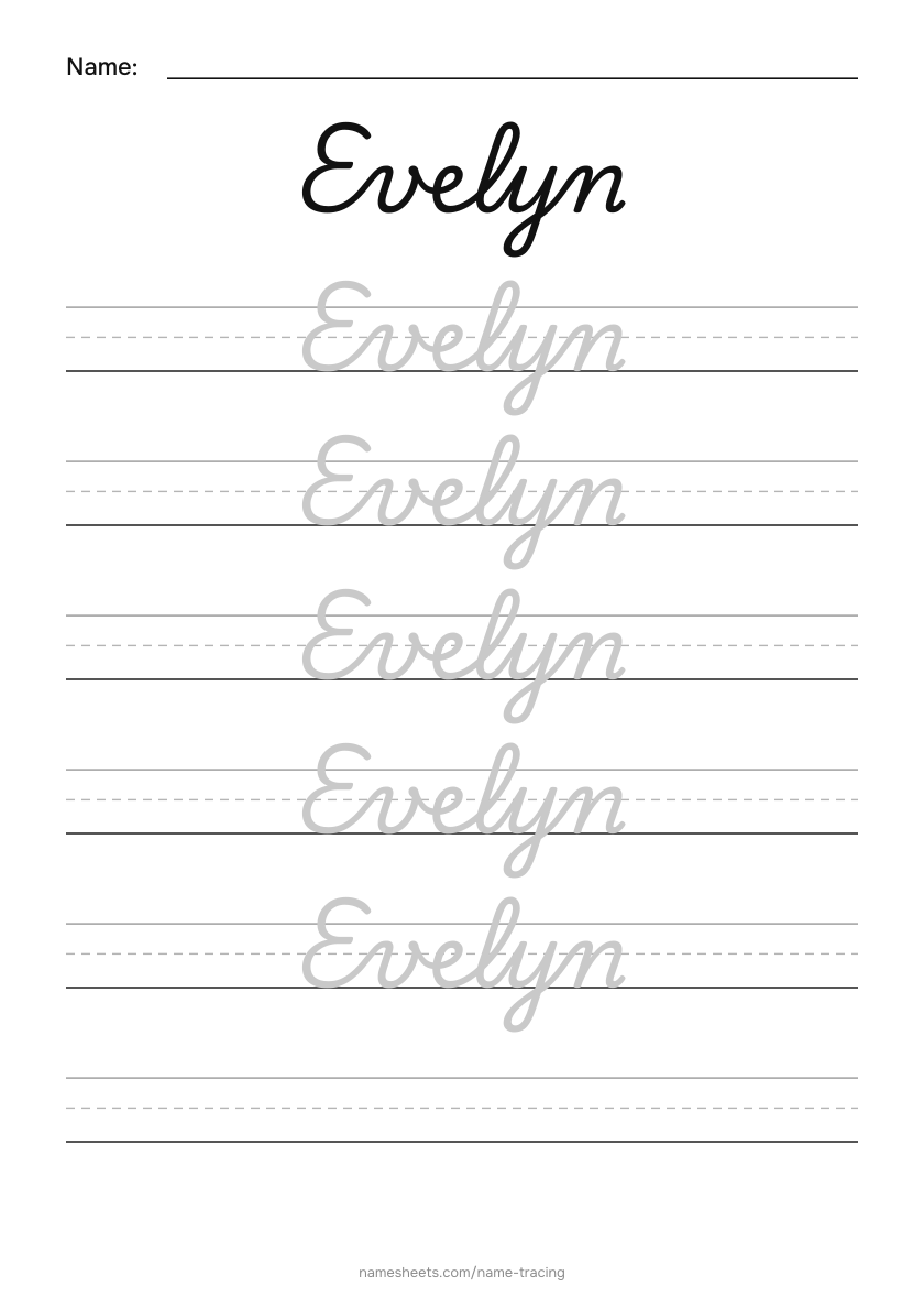 Cursive: Evelyn