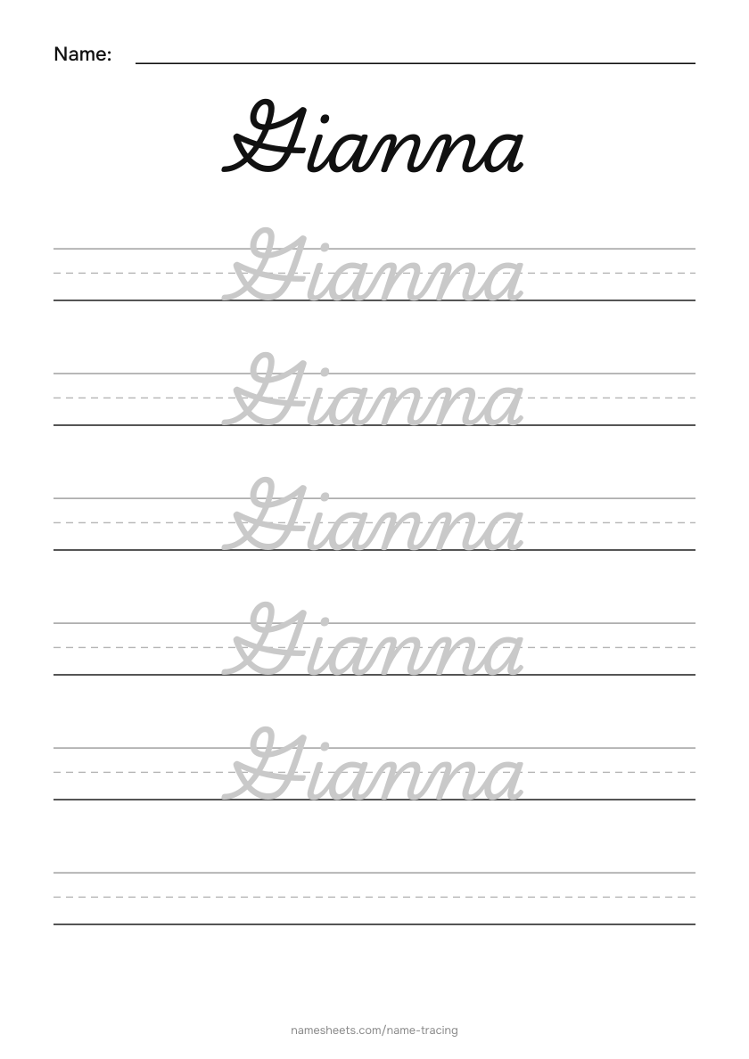 Cursive: Gianna