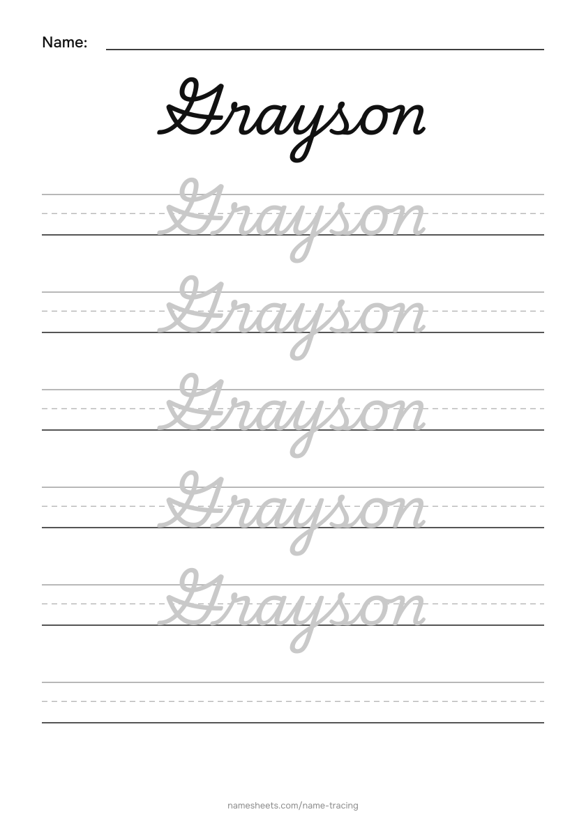 Cursive: Grayson