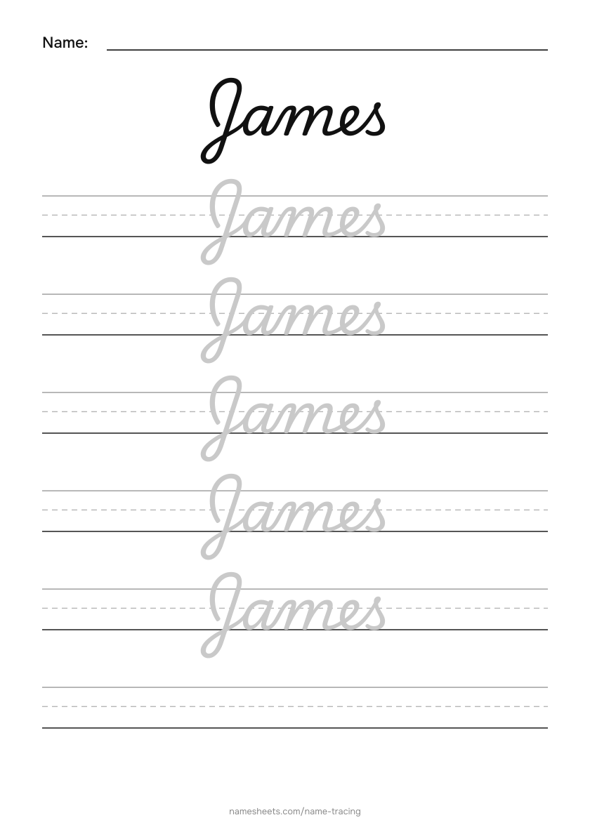 Cursive: James
