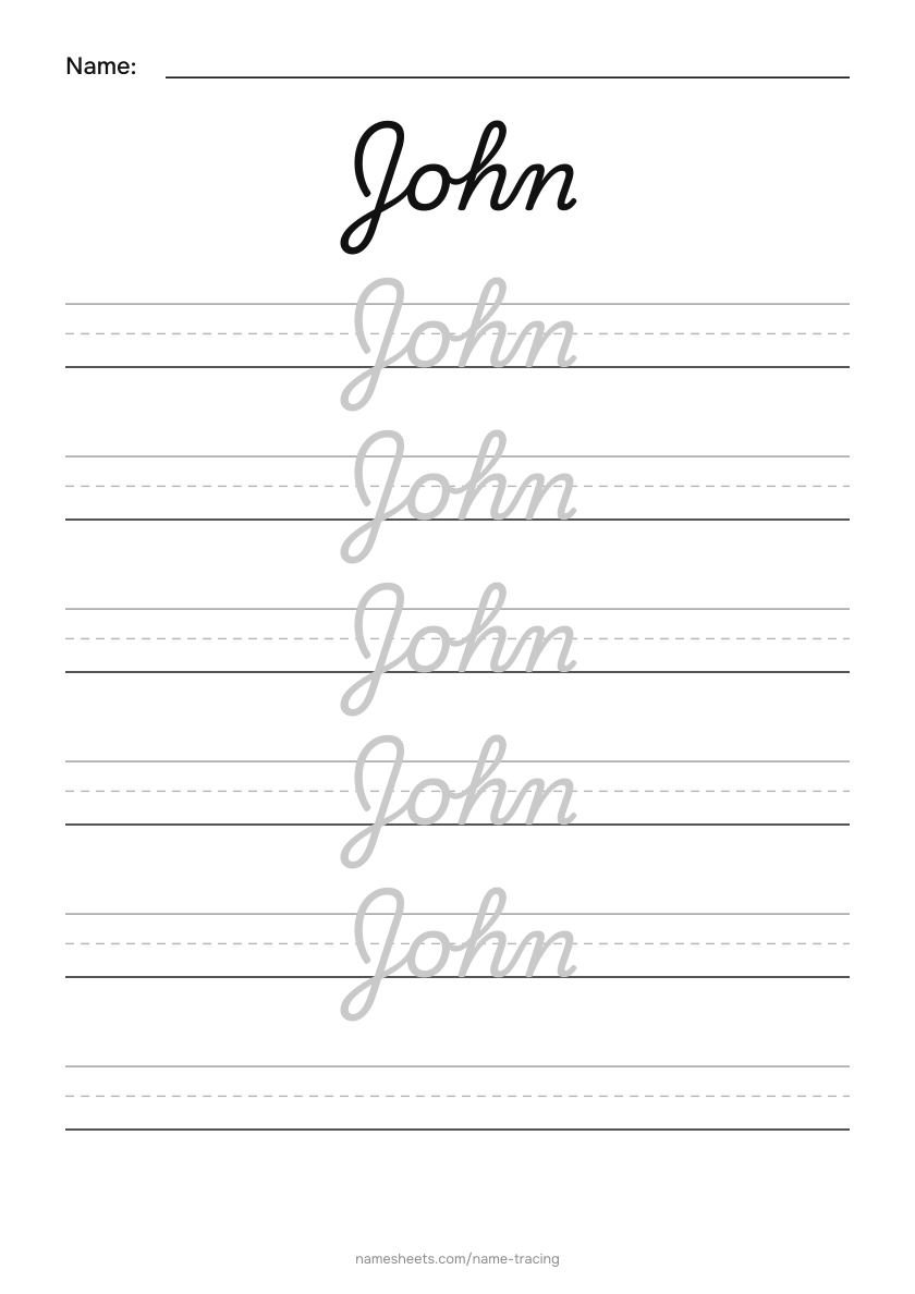 Cursive: John