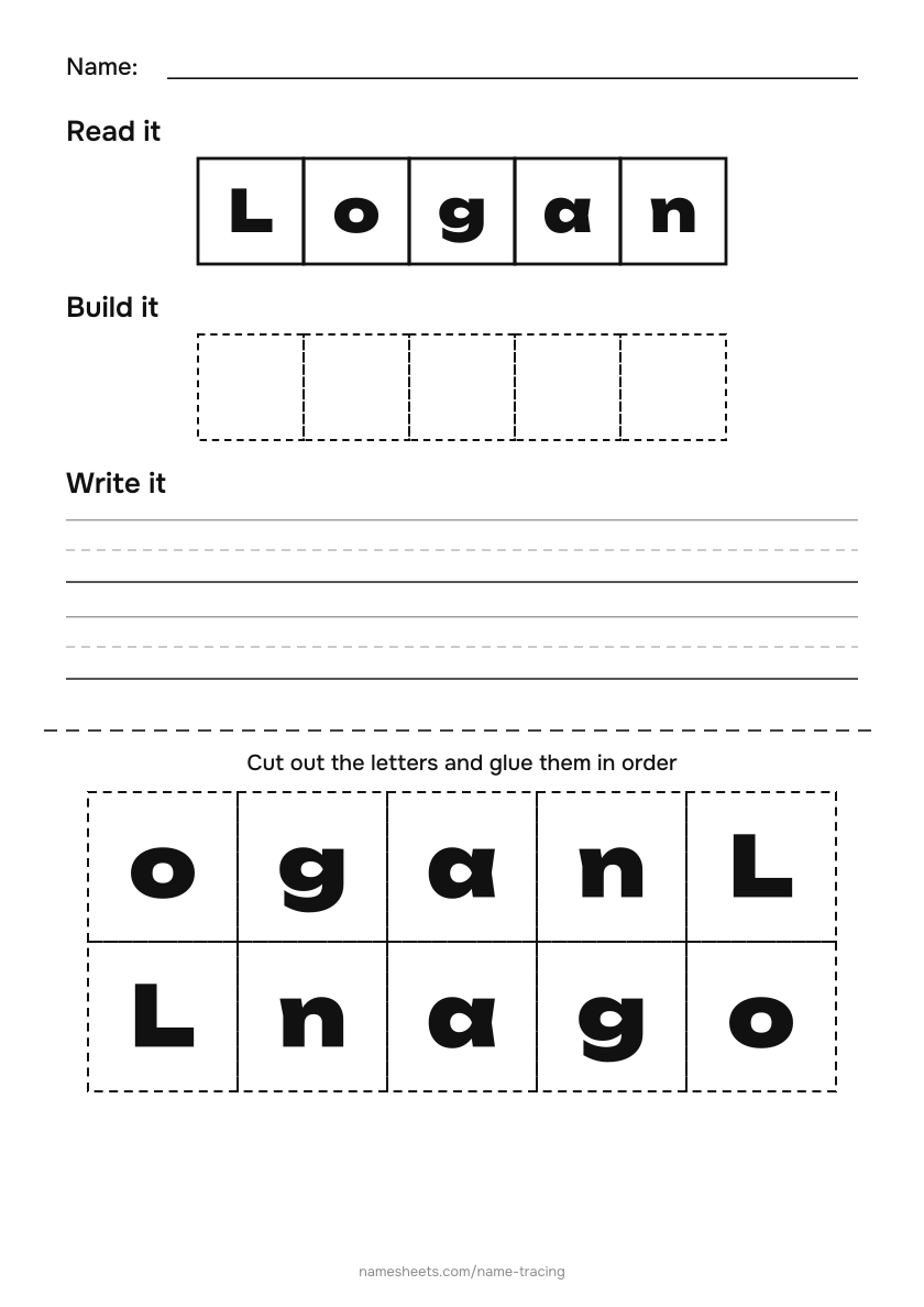 Name puzzle (cut & paste): Logan