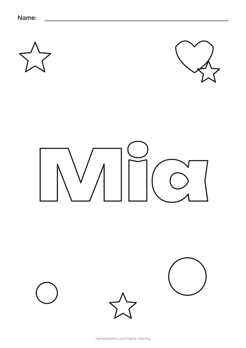 To color: Mia