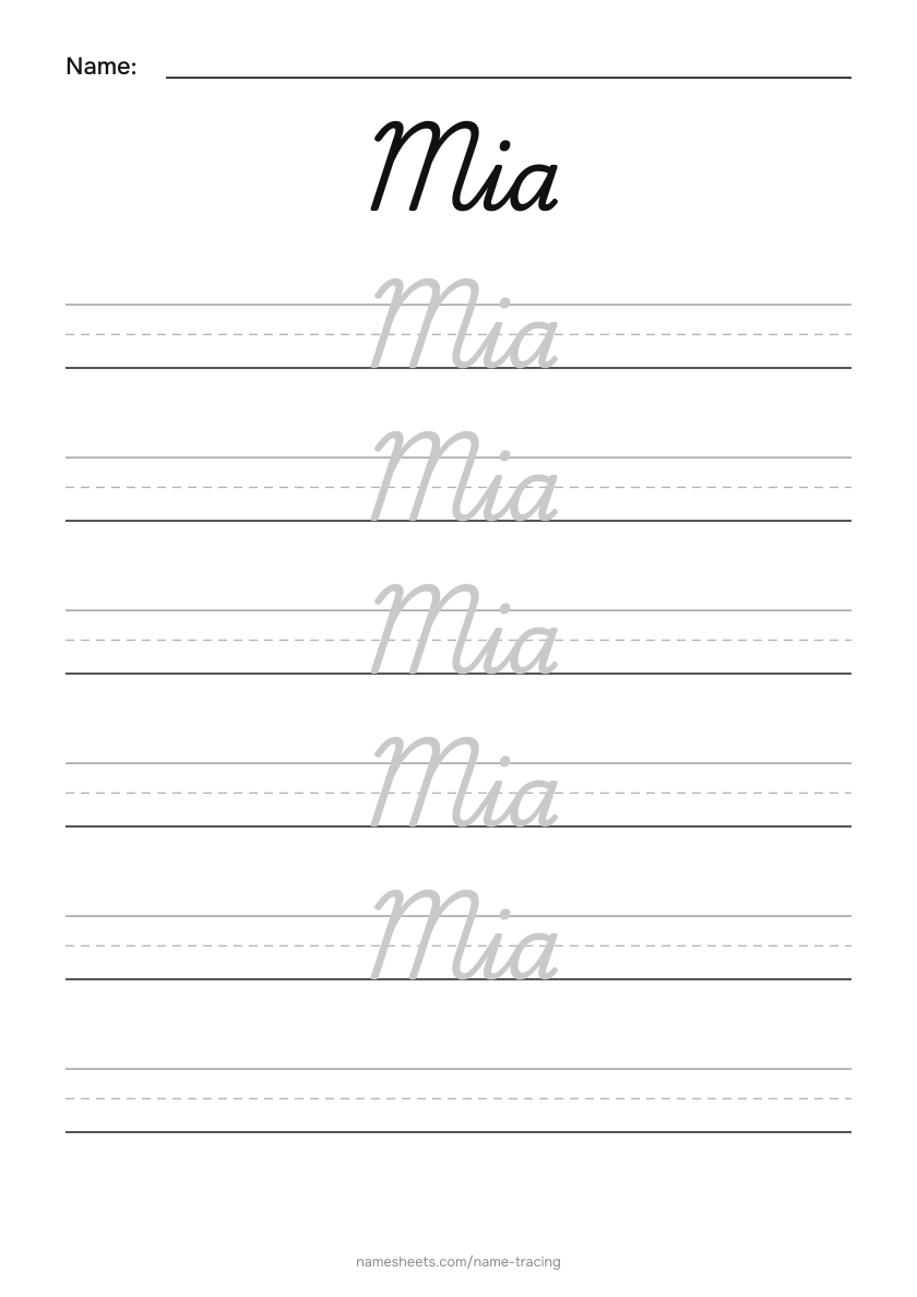 Cursive: Mia
