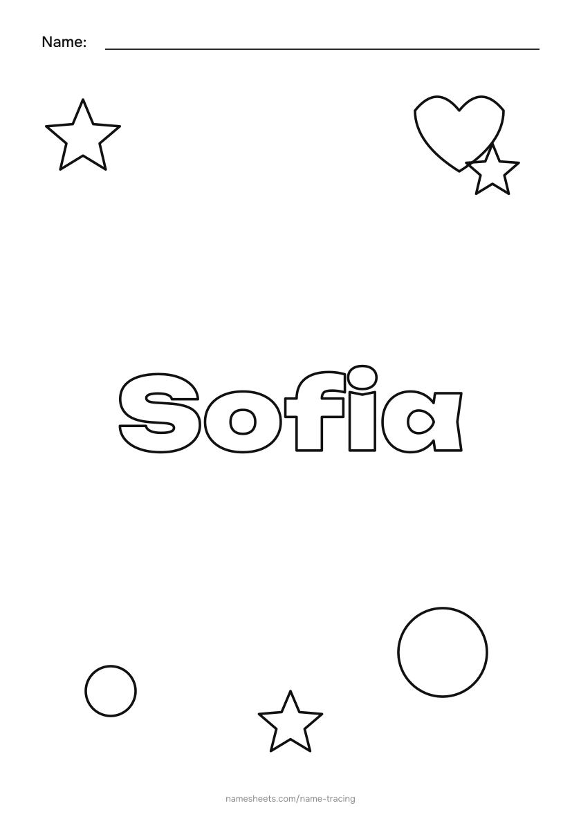 To color: Sofia
