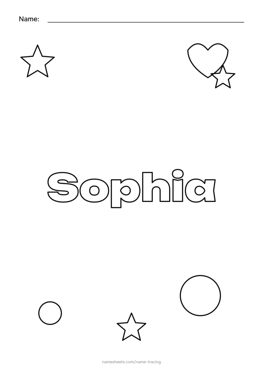 To color: Sophia