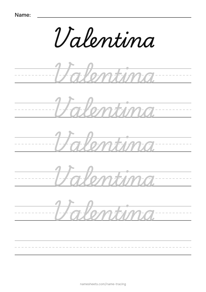 Cursive: Valentina
