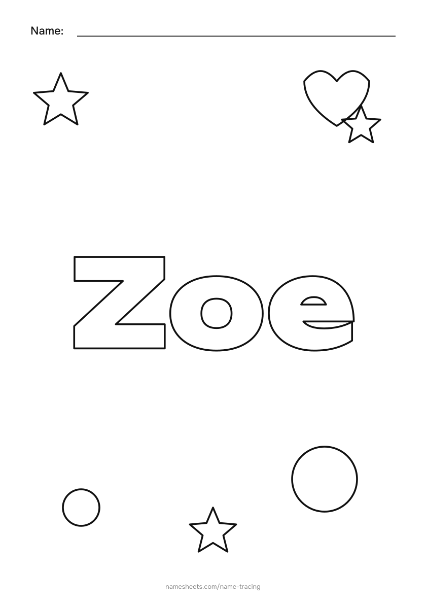 To color: Zoe