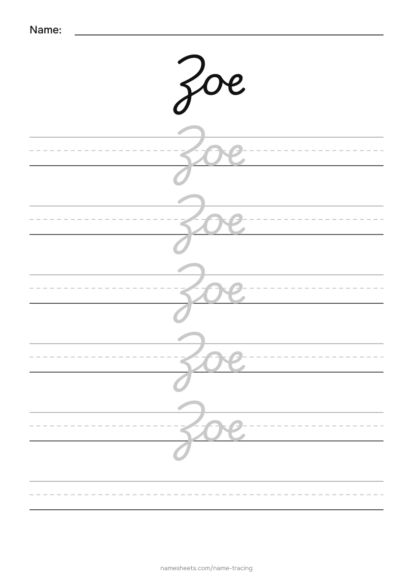 Cursive: Zoe