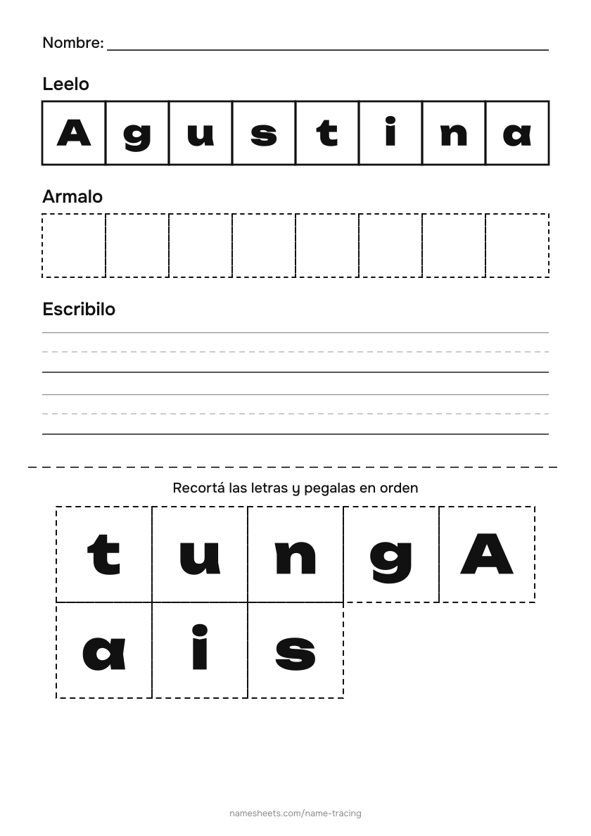 Recortar y pegar: Agustina
