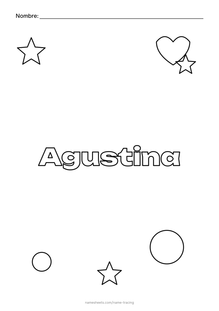 Para colorear: Agustina