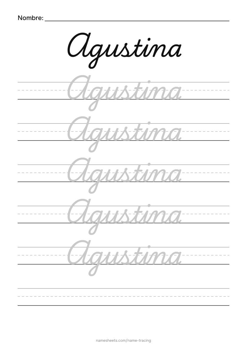 Cursiva: Agustina
