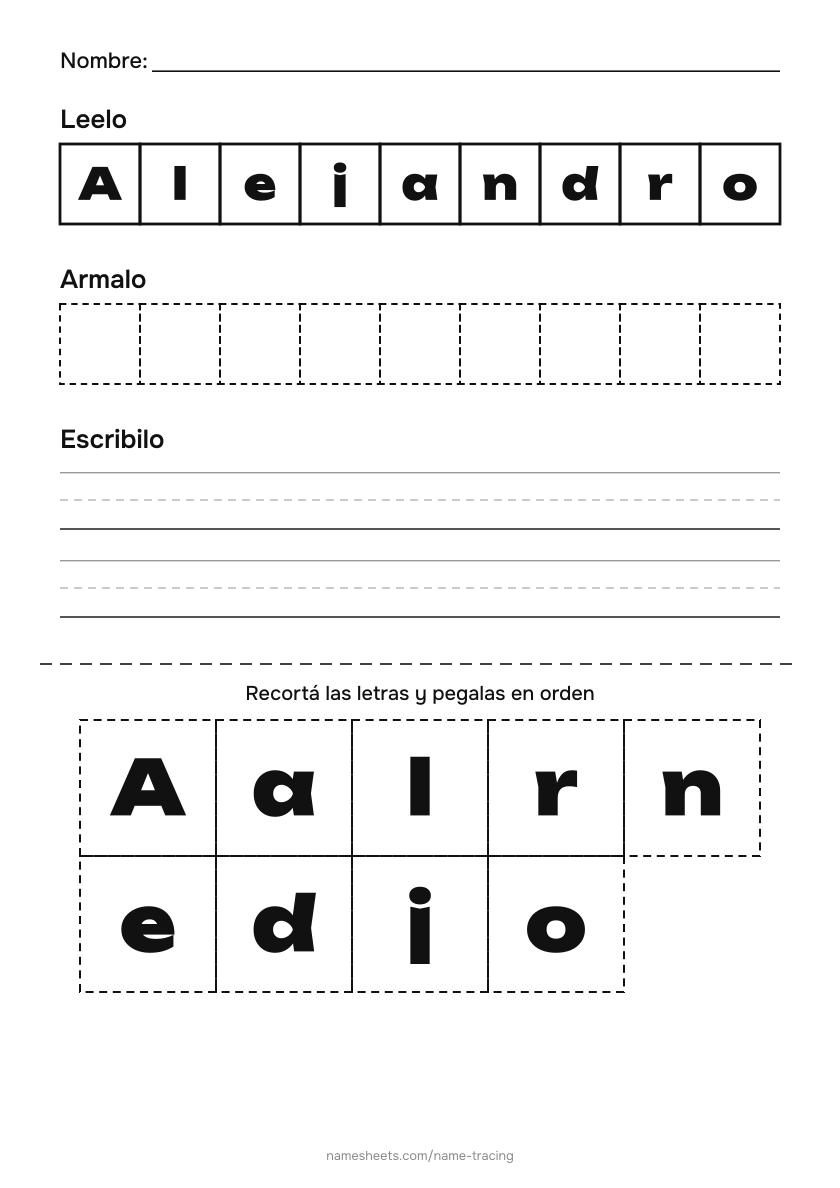 Recortar y pegar: Alejandro