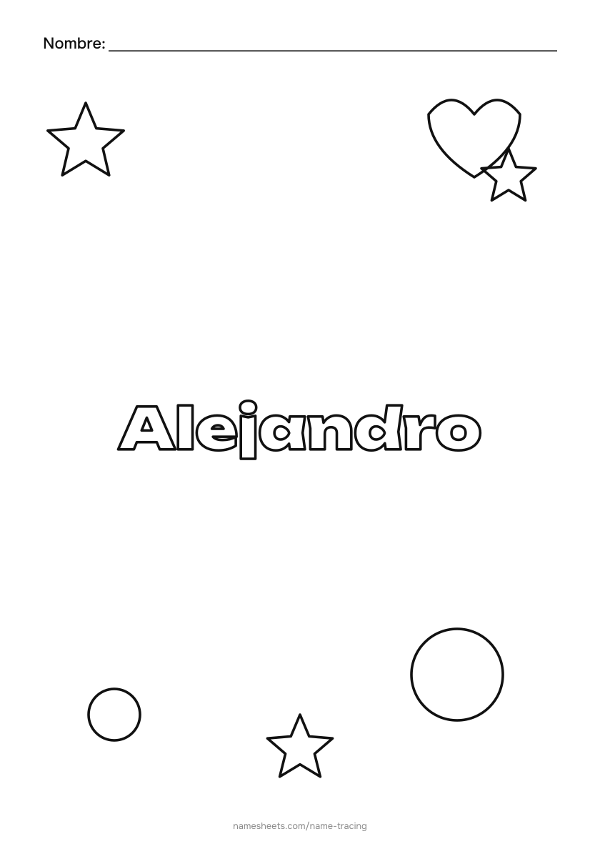 Para colorear: Alejandro