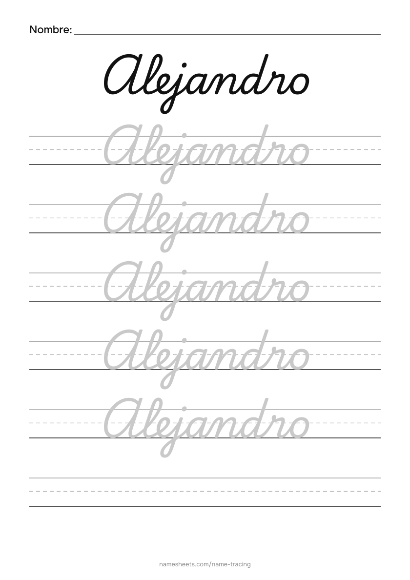 Cursiva: Alejandro