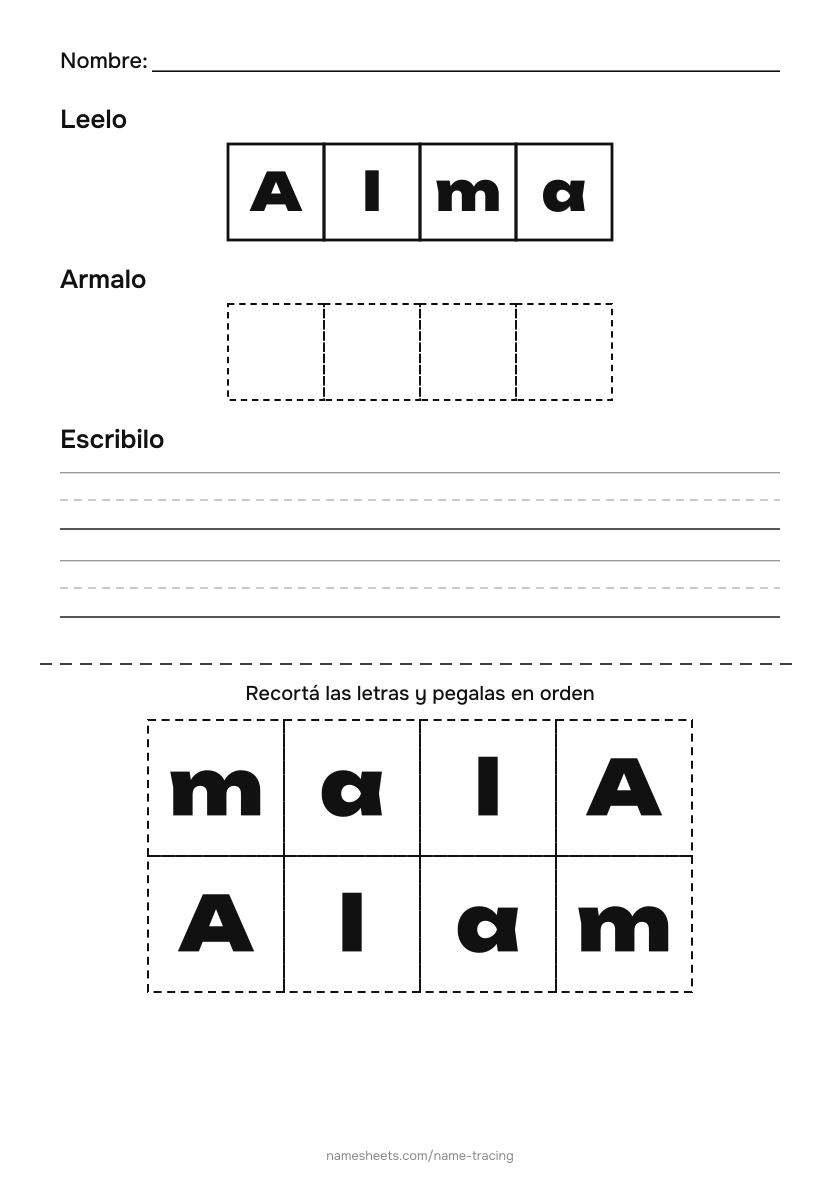 Recortar y pegar: Alma
