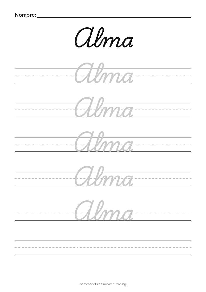 Cursiva: Alma