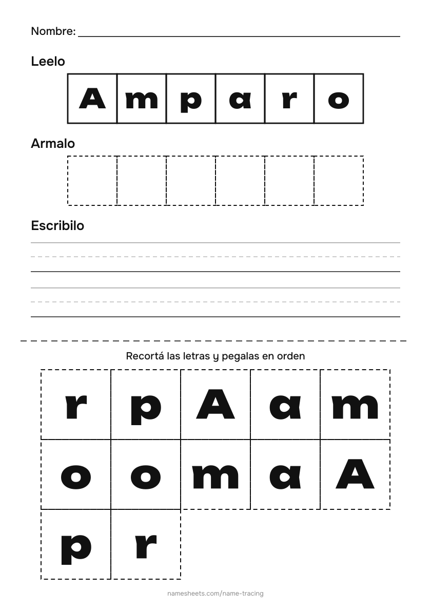 Recortar y pegar: Amparo