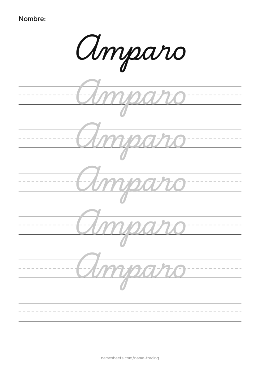 Cursiva: Amparo