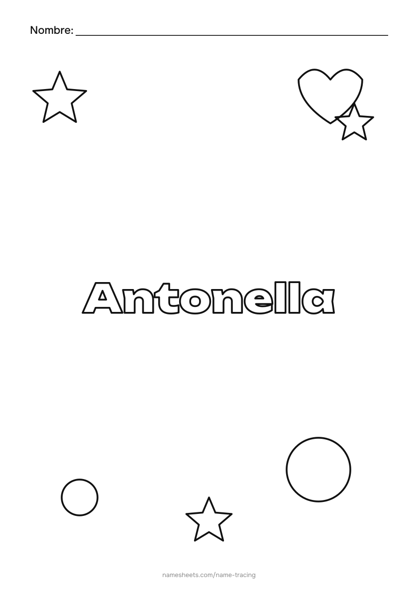 Para colorear: Antonella