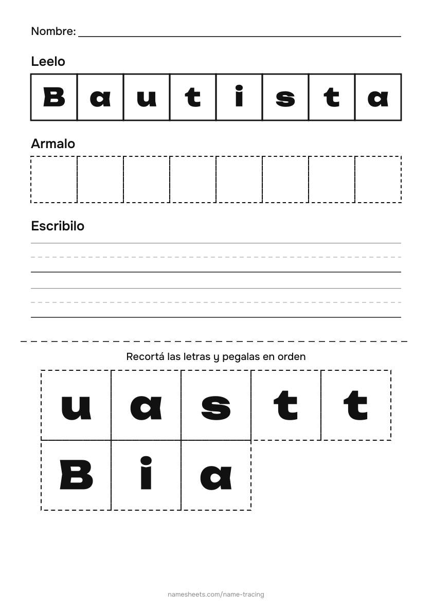 Recortar y pegar: Bautista