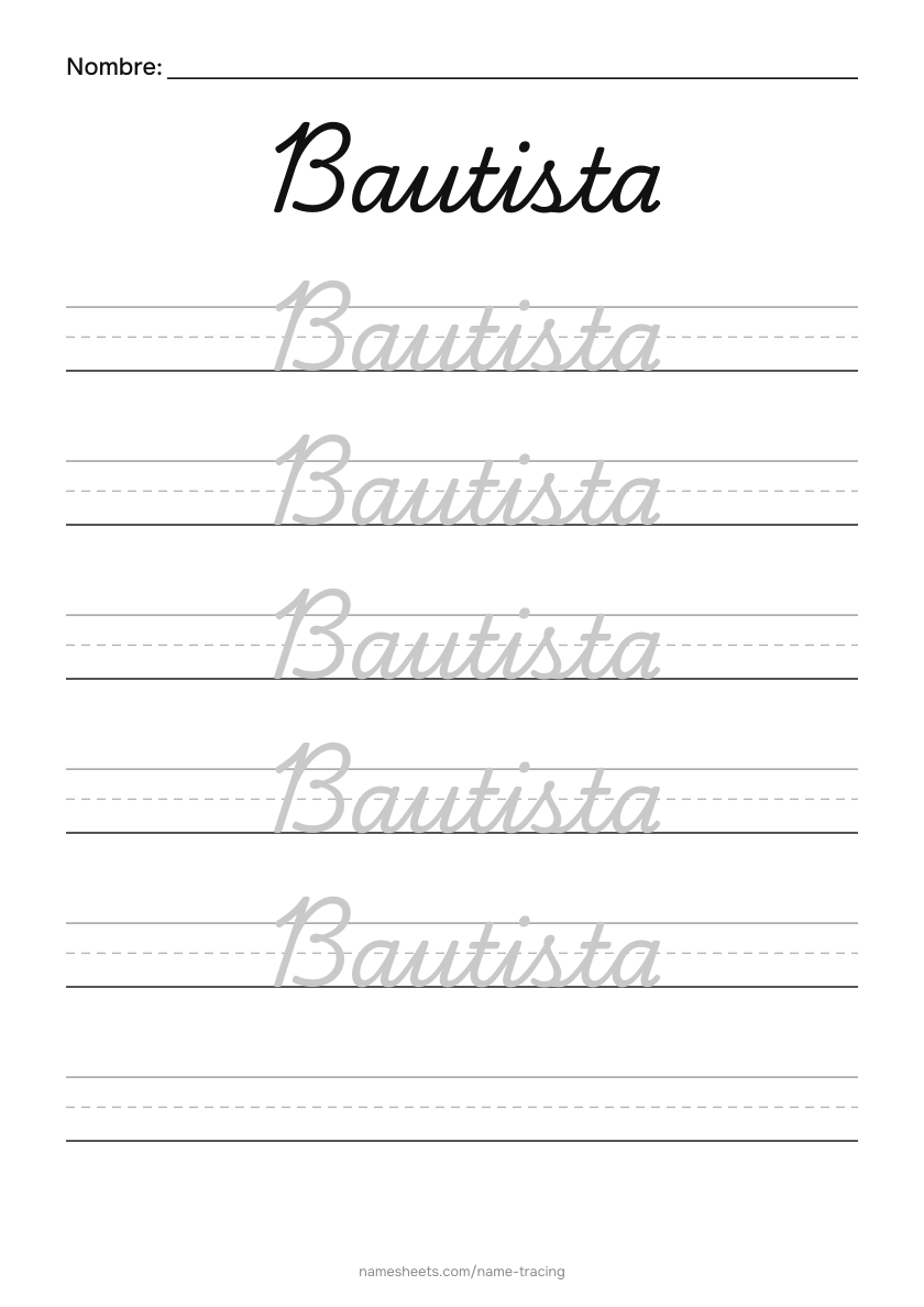 Cursiva: Bautista