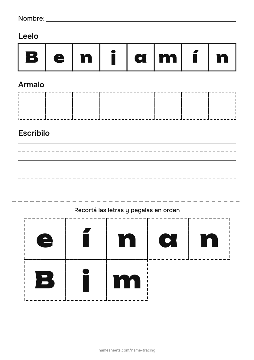 Recortar y pegar: Benjamín
