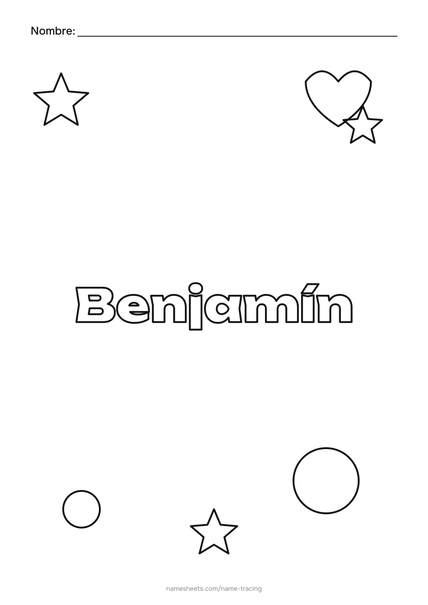 Para colorear: Benjamín