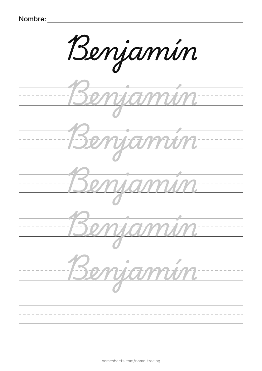 Cursiva: Benjamín