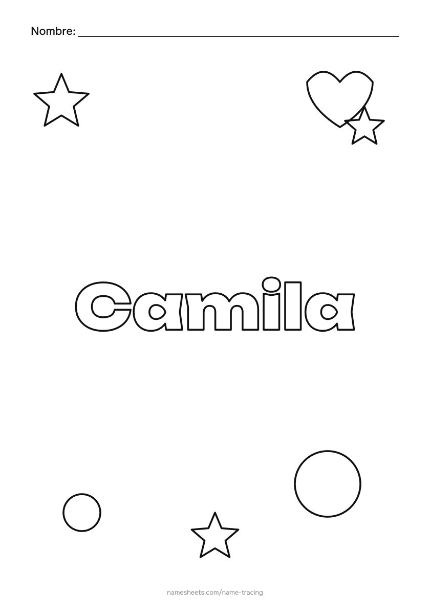 Para colorear: Camila