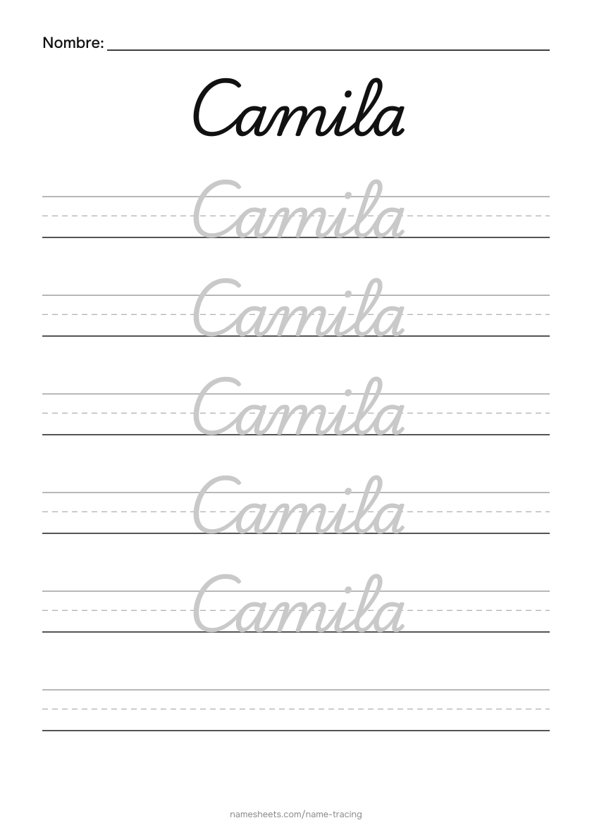 Cursiva: Camila